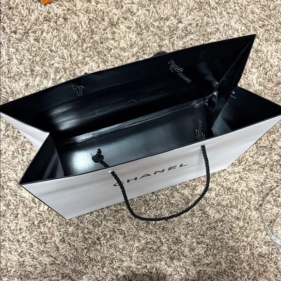 Chanel Classic White Storage Bag with Black Accents - Picture 2 of 7